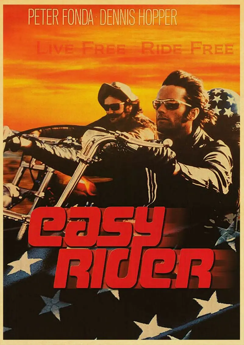 Фильм Easy Rider Плакат Украшение дома крафт-бумага Ретро плакат мотоцикл рисунок core наклейки на стену - Цвет: D83