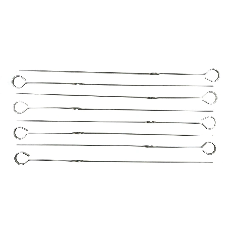 Stainless Steel kebab Skewers Metal BBQ Skewer Grilling BBQ Outdoor Cooking Tool Kabob Ring-Tip Handle Barbecue Sticks 33cm