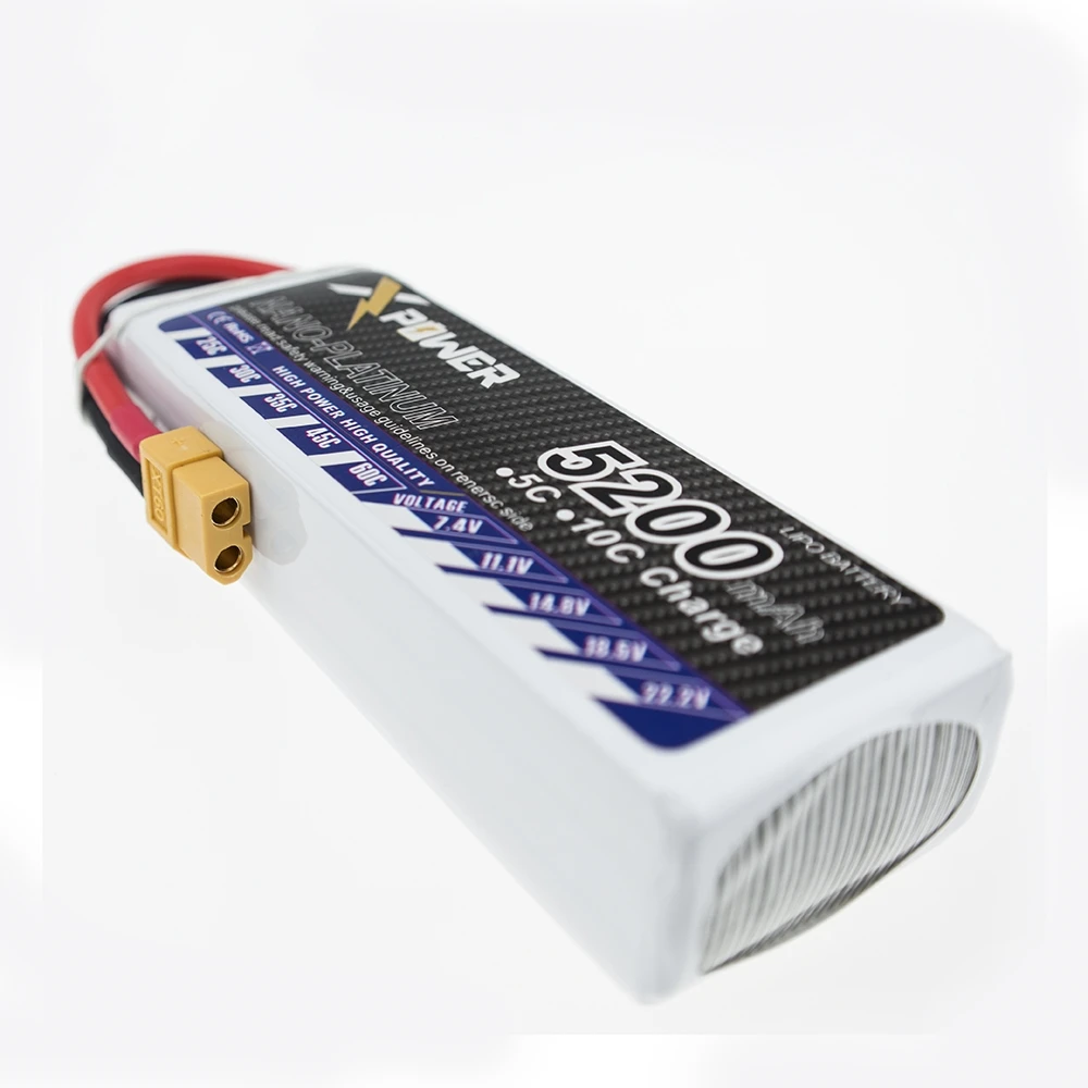 XPower 7,4 V 11,1 V 14,8 V 22,2 V 5200mAh 70C 2S 3S 4S 6S аккумуляторная батарея Lipo XT60 T другой разъем для радиоуправляемого дрона автомобиля лодки