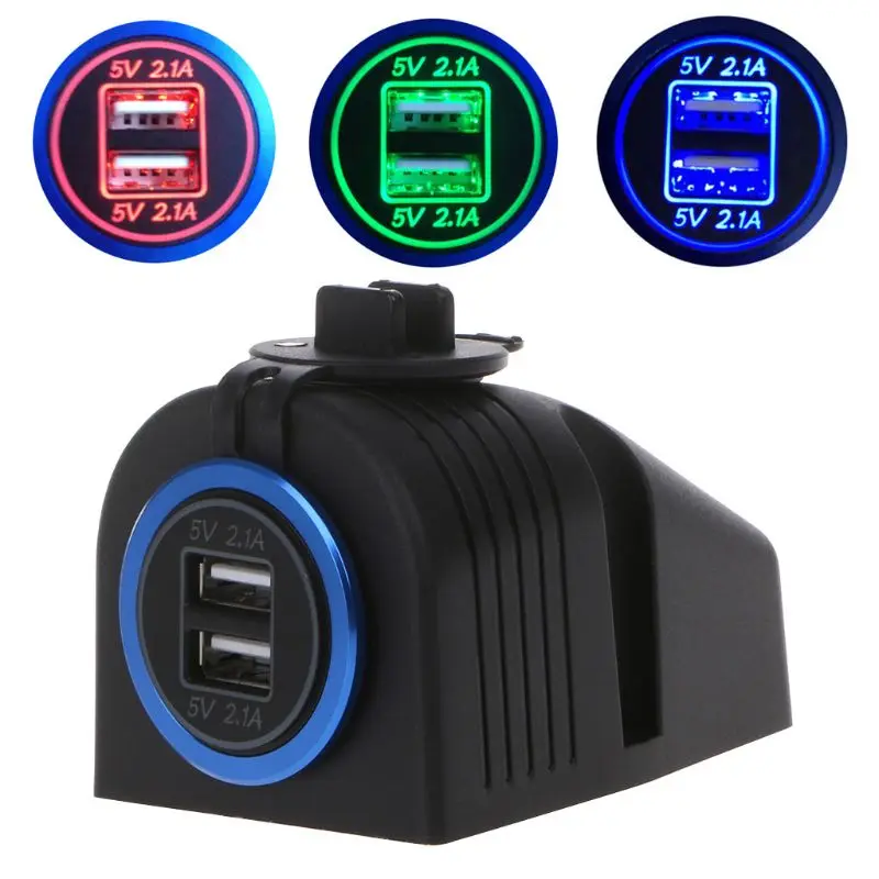  12 V 24 V Zu 5 V 2.1A Dual USB Auto Ladegerät Power Adapter Zelt Basis für Auto Lkw Motorrad boot A