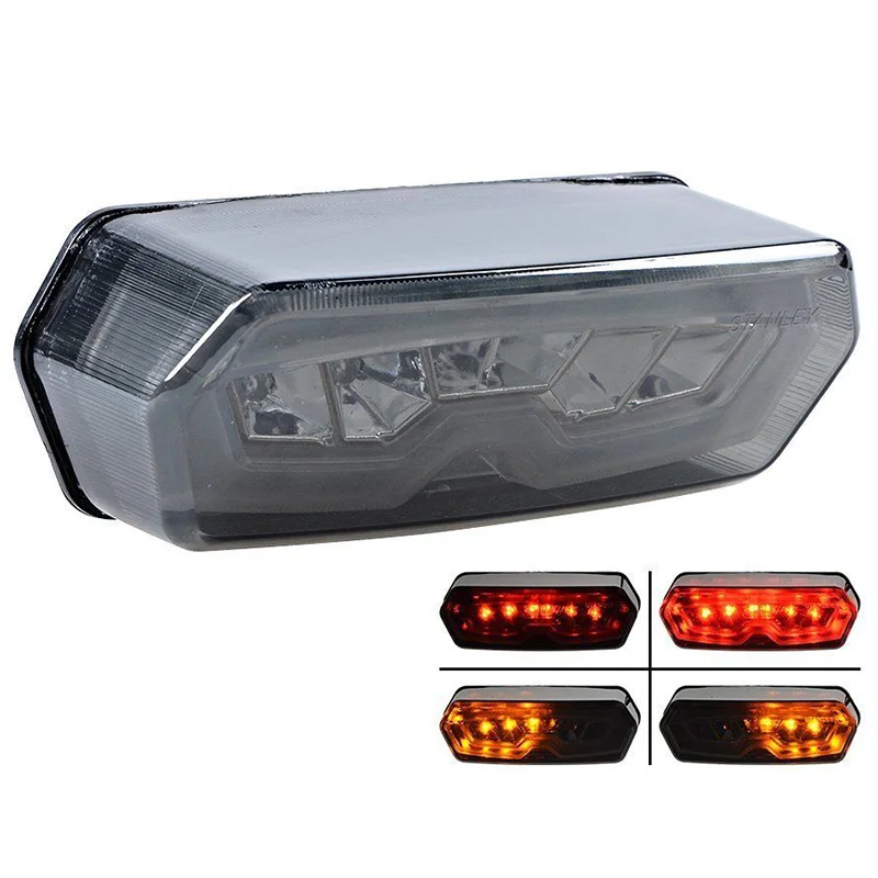 

Motorcycle Integrated LED Turn Signal Tail Brake Light Smoke Red Amber Lamp for 14-16 Honda Grom / MSX 125 2014 2015 2016