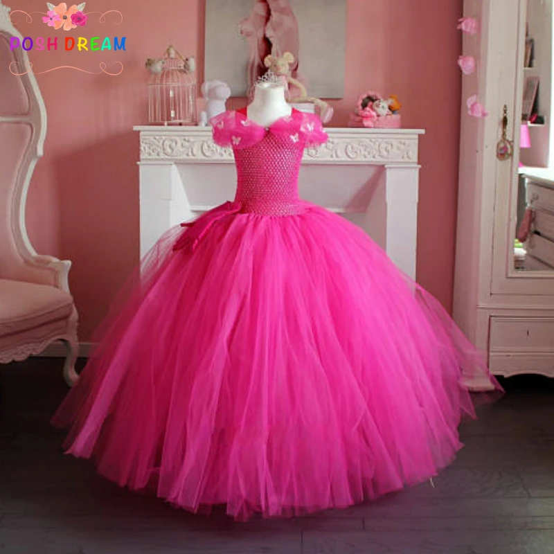 

POSH DREAM Cute Flower Girl Princess Tutu Dress Brief Butterfly Children Kids Costume for Halloween Party Princess Kids Dress