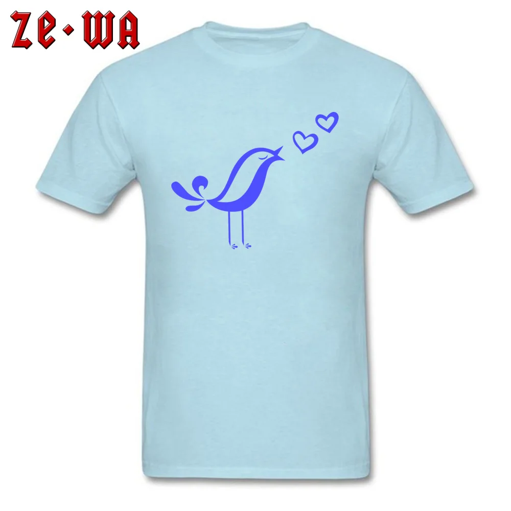 Love Song Birds Tops Tees Hip Hop Crew Neck Design Short Sleeve 100% Cotton Fabric Men's T-Shirt Gift Tee-Shirts Love Song Birds  light