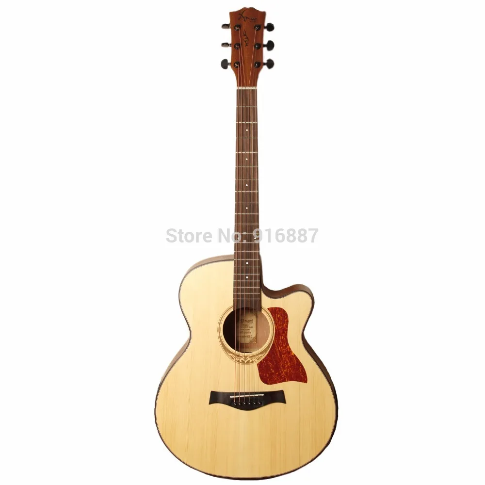 

AM-408C High quality grade guitar Solid A Engleman Spruce guitarra A Indian Rosewood fingerboard Acoustic Guitar