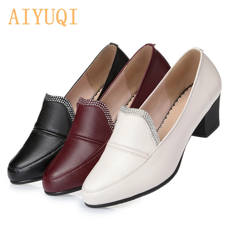 AIYUQI женская обувь из натуральной кожи; коллекция года; сезон весна; модная обувь; sapato feminino; повседневная мягкая офисная обувь; sapatos feminino; большие размеры