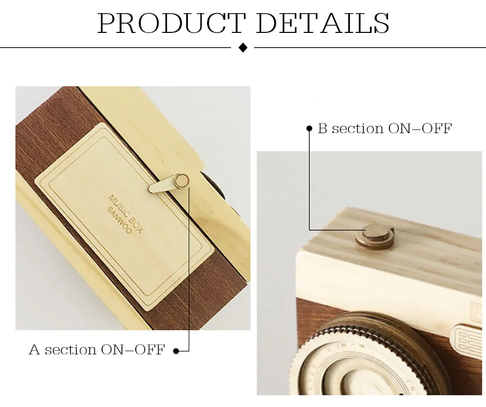 Wooden Clockwork Music Box Camera Module Christmas Ornaments Mechanism Castle In The SkySwan Lake Music Box Creative Gift Ideas (3)