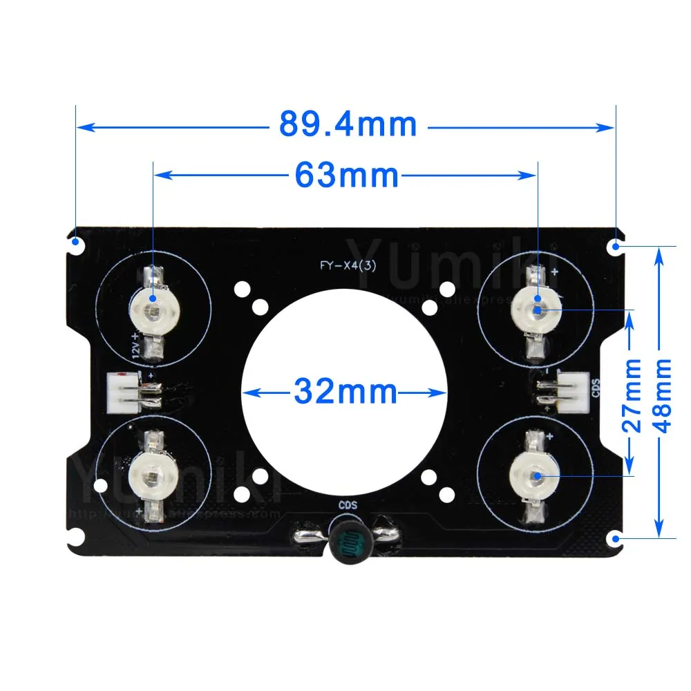 Yumiki пятно света инфракрасный 4x ИК светодио дный светодиодные доска для камер видеонаблюдения ночное видение 42mil матрица 90 корпус камеры