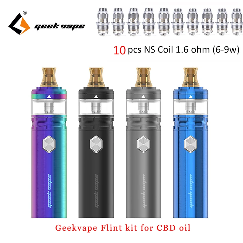 

Big sale Geekvape Flint 1000mAh kit for CBD oil IPX5 Water-resistant Vaporizer Kit fit NS Coil E Cigarette Vape Pen Kits
