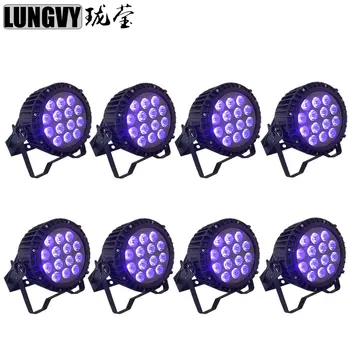 

Free Shipping 8pcs/lot Led Par Light Waterproof 14X18W 6in1 Outdoor Led Par Can IP65 Stage Effect Lighting DJ Disco Party Lights