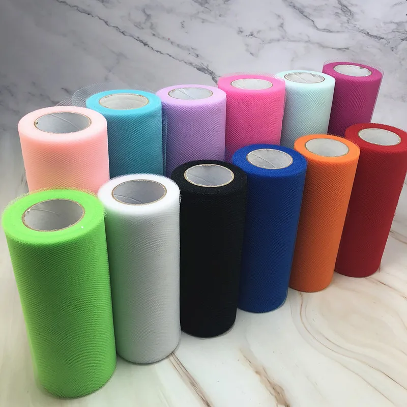 25 Yards 15cm Tulle Roll Tutu Fabric Wedding Decoration Organza Laser DIY Crafts Tutu Soft Baby Shower Birthday Party Supplies