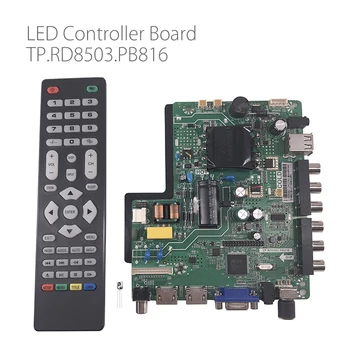 

TP.RD8503.PB816 HD LCD LED Driver board LED screen TV board with Remote Controller Dual HDMI/AV/USB IN Power AC IN