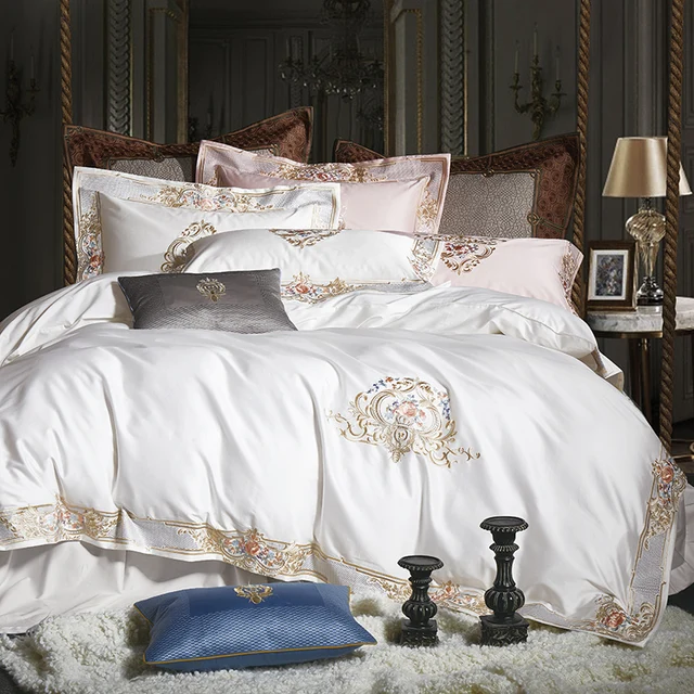 Aliexpress 2018 Clical Luxury Soft Egyptian Cotton 2018 Clical Luxury Soft Egyptian Cotton Embroidery Bedding Sets Quality Bed Linen Sheets Boho Duvet Cover Set