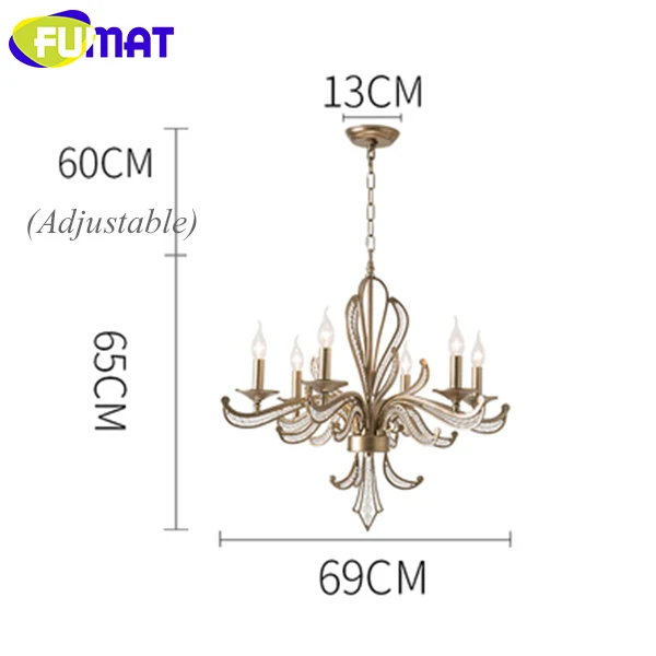 Современный светодиодный светильник-люстра FUMAT, железный блеск K9, хрустальные люстры, лофт, домашний декор, кухонная Подвесная лампа, подвесные потолочные лампы - Цвет абажура: 6 lights