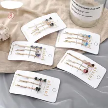 3 комплекта металлической шпильки в сочетании минималистичный сладкий ветер челки Клип заколка для волос боковой зажим женские шпильки для волос аксессуары для волос