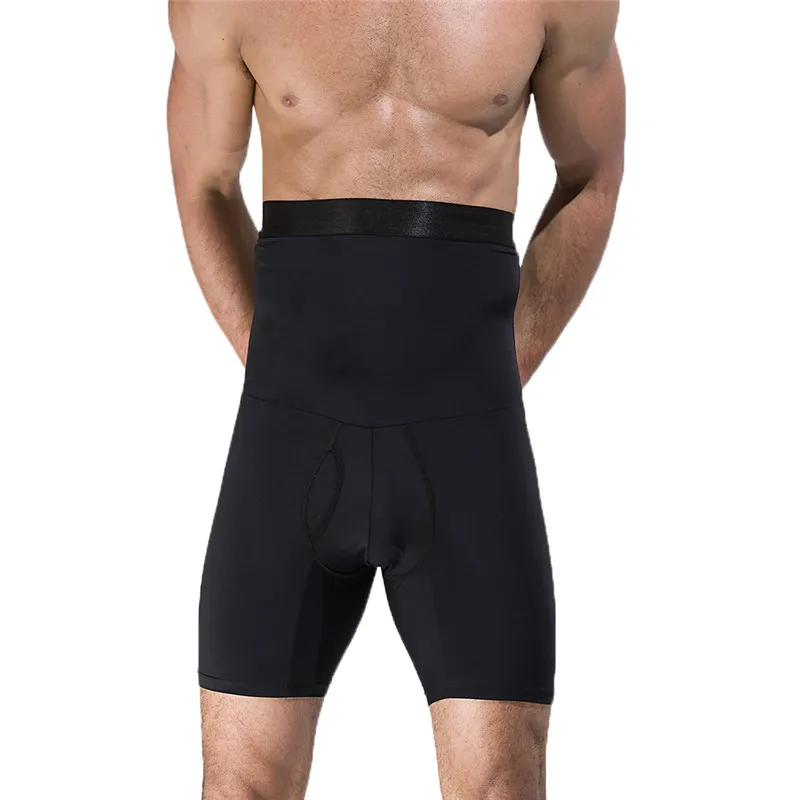 Uomini Professionale Tummy Controllo A Breve Maschio A Vita Alta Che Dimagrisce Biancheria Intima Dello Shaper Del Corpo Senza Soluzione di Continuità Del Ventre Cintura Boxer Slip Anti-Curl