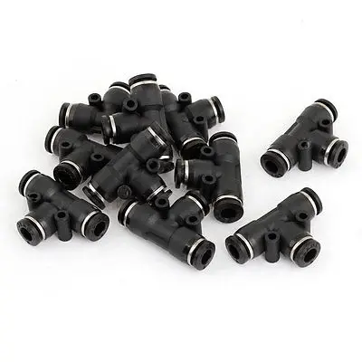 

10 Pcs 2 Way 6mm Inner Dia Pneumatic Connector Air Fitting Quick Coupler