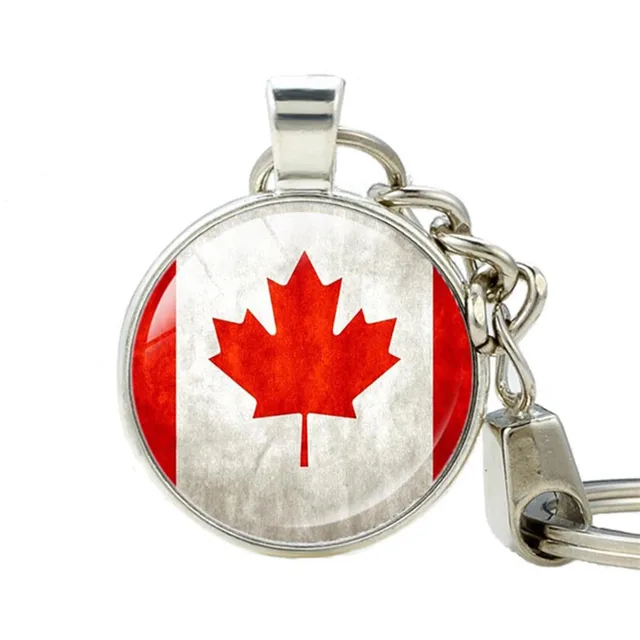 Buy Canadian Flag Logo keychain Canada Day Celebration Keychains Silver Plated