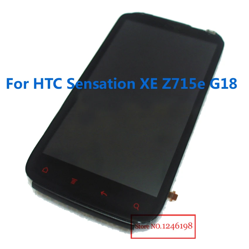 

Black LCD Display Touch Screen Digitizer Assembly With Frame For HTC Sensation XE Z715e G18 Phone Replacement Parts