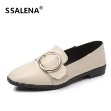 Женские офисные лоферы на плоской подошве в стиле ретро, удобная женская обувь без застежки, женская обувь с мелким мыском, Женская обувь в сдержанном стиле с металлическими украшениями, AA52109