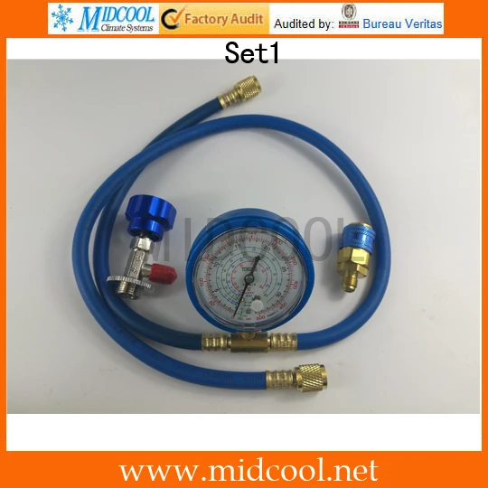 R134A R22 R410A R404A Tubo Di Ricarica Per Refrigerante Con Strumento Di Misurazione Della Ricarica Del Calibro