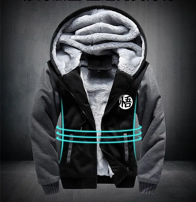 Аниме Dragon Ball Z весна зима флис утолщаются мужские толстовки и ...