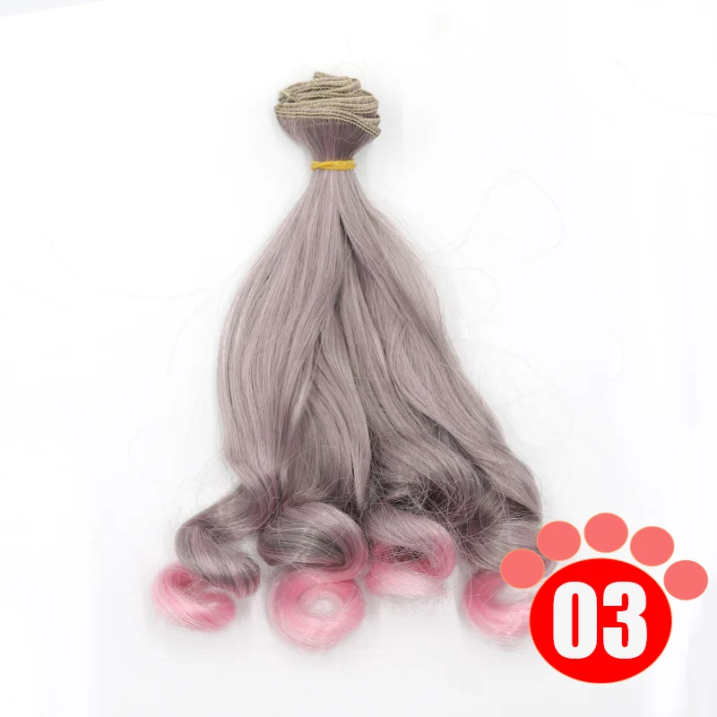 Msiredoll bjd wig Accessories 1piece 20*100CM doll hair for 1/3 1/4 1/6 1/12  Gradient Color Curly bjd wigs diy Free shipping 7