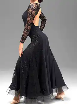 

fashion Modern Dance Long Sleeve Lace Collar Dress