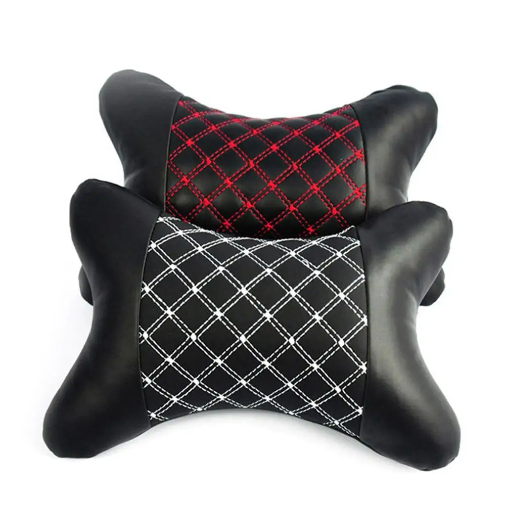 

Microfiber Faux Leather Seat Rest Cushion Headrest Neck Pillow Car Accessories