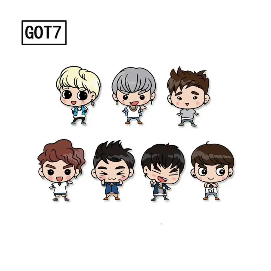 

Kpop GOT7 Badge Yugyeom Mark Cartoon Acrylic Brooches Pin for Clothes Hat Backpack Accessories DIY