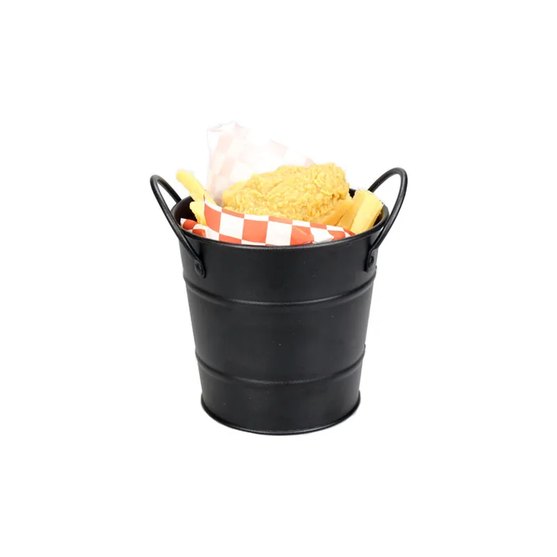 Инновационный мини-ведро для черного льда, бочонок для красного картофеля фри, корзина для картофеля фри, ведро для картофеля фри, прочный и прочный - Цвет: Черный