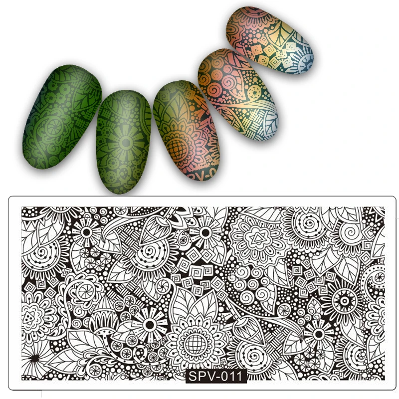 

New Plants mandala Flowers Nail Art Stainless Plate Image Stamping Plates DIY Manicure Printing Template Plate Tool