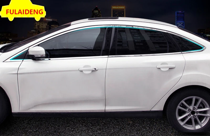 12 шт. рама для дверного окна формование порогов отделка Ford Focus Sedan 2012 2018 аксессуары