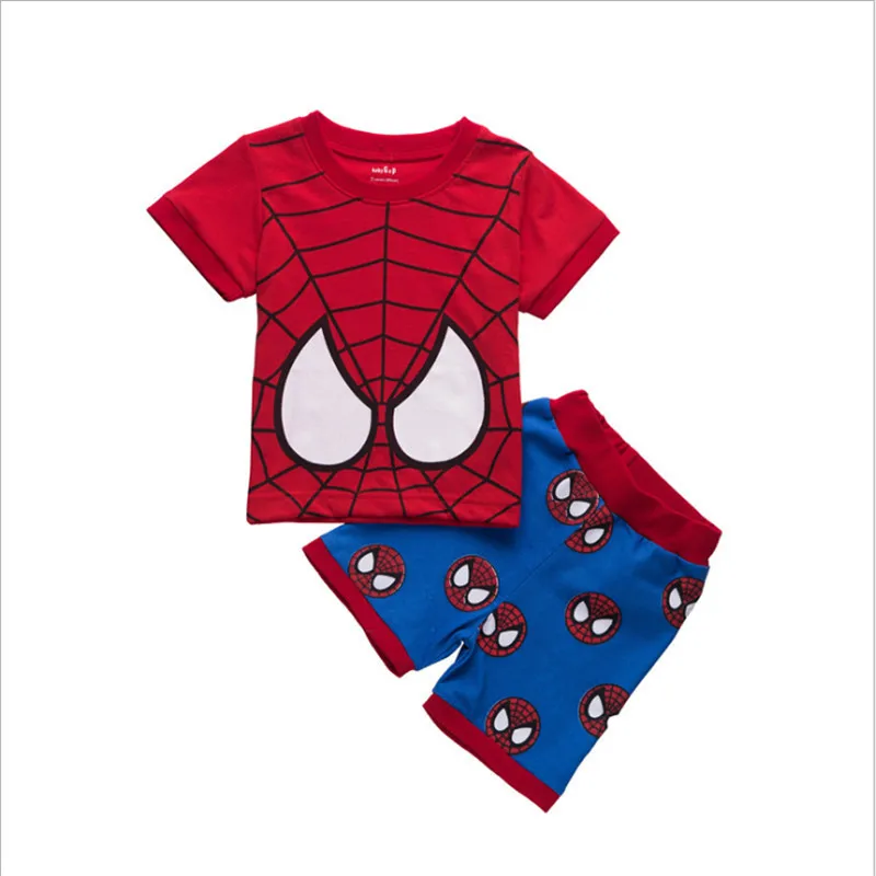Пижама супергероя для косплея Железного человека, для мальчиков, футболка, От 2 до 8 лет, одежда для сна, костюм для детей, футболки для мальчиков с брюками, подарки, пляжная одежда