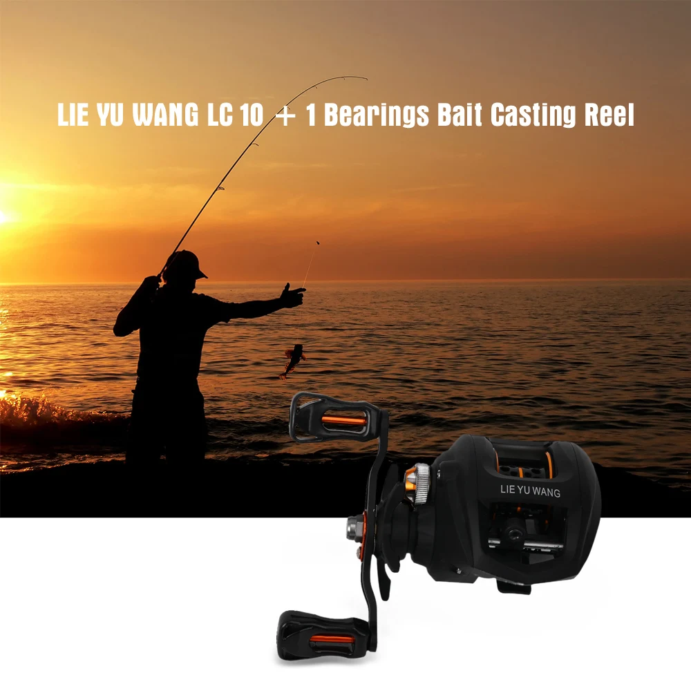 LIE YU WANG LC 10 + 1 Bearings Bait Casting Reel Water Drop Wheel