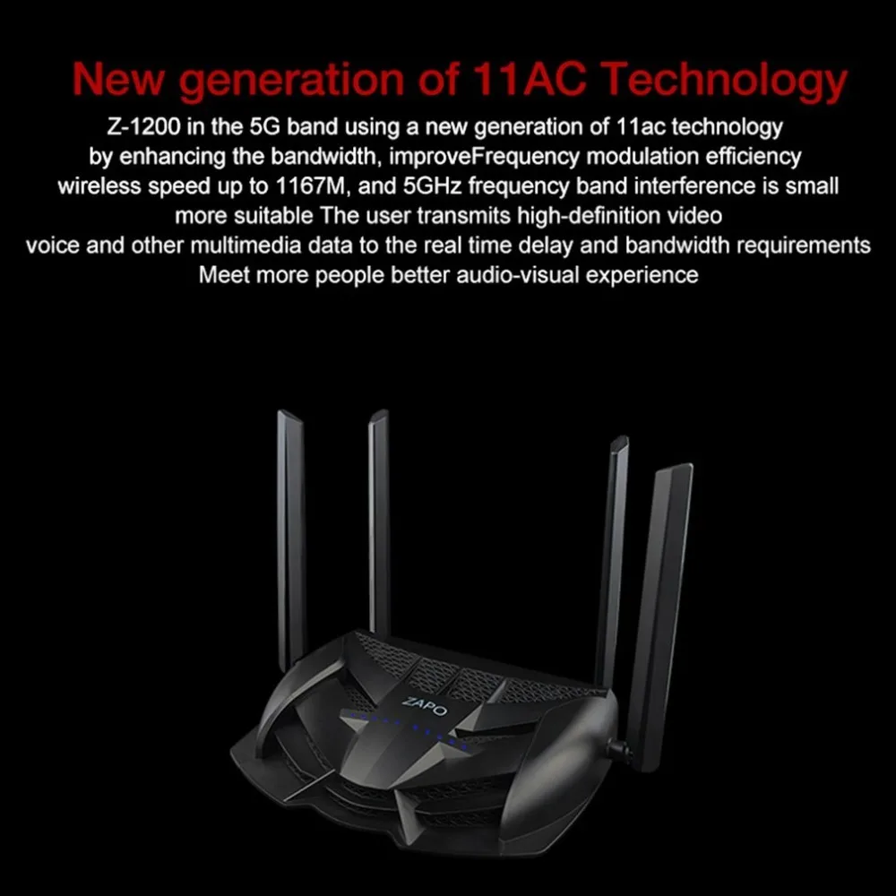 ZAPO 1200M Dual Bands Wireless Game Router Wireless Wifi Repeater Wireless AC Roteador Repetidor Rotate Aerial Repeater Dropship