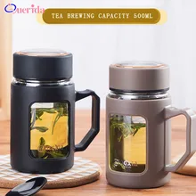 500 мл стеклянная чайная чашка большой емкости из боросиликатного стекла термостойкая кружка с фильтрующей ручкой с отделением для заварки воды