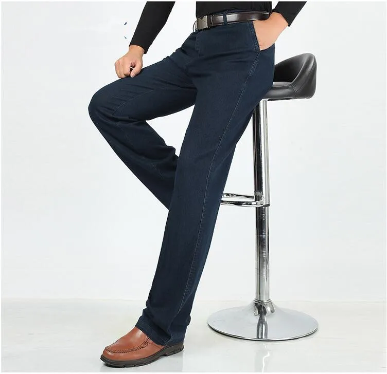 

very high quality men jeans plus size  jeans 2017 New style man pant jeans cotton Male Loose Straight Pants jeans men light blue