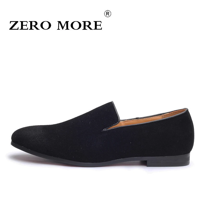 ZERO MORE/обувь без шнуровки; мужские лоферы; Цвет Черный; коллекция года; мокасины; однотонная мягкая мужская обувь; Повседневная модная дышащая синяя замшевая обувь; большие размеры