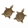 Paramètres avec pendentif tortue en Bronze Antique, 10 pièces, Cabochons 18x25mm, base, plateaux de lunette, Cabochon, Cameo, collier à faire soi-même ► Photo 3/3