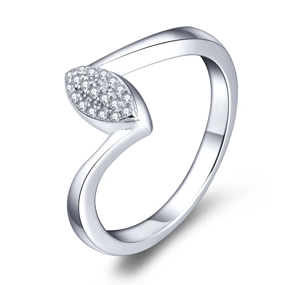 JO WISDOM Unqiue White Gold Rings Wedding Engagement Jewelry for Women 925 Sterling Silver Romantic Gift | Украшения и аксессуары