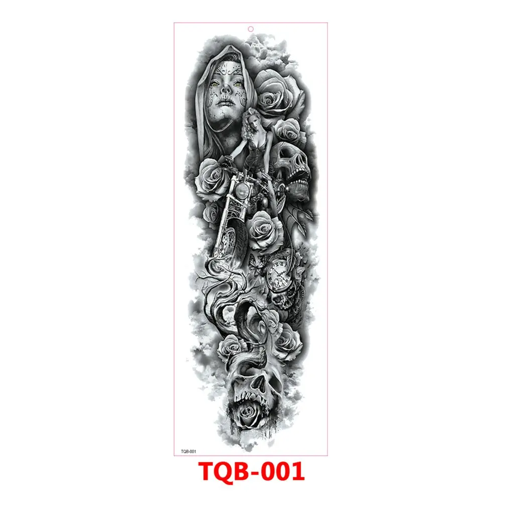 1 шт полный рука цветок татуировки стикер водонепроницаемый временная татуировка рукав мужчины женщины тело краска Вода Передача поддельные татуировки рукав