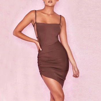 

Newest Celebrity Party Bodycon Bandage Dress Women Spaghetti Strap Sexy NightClub Mini Backless Dress Women Vestidos Wholesale