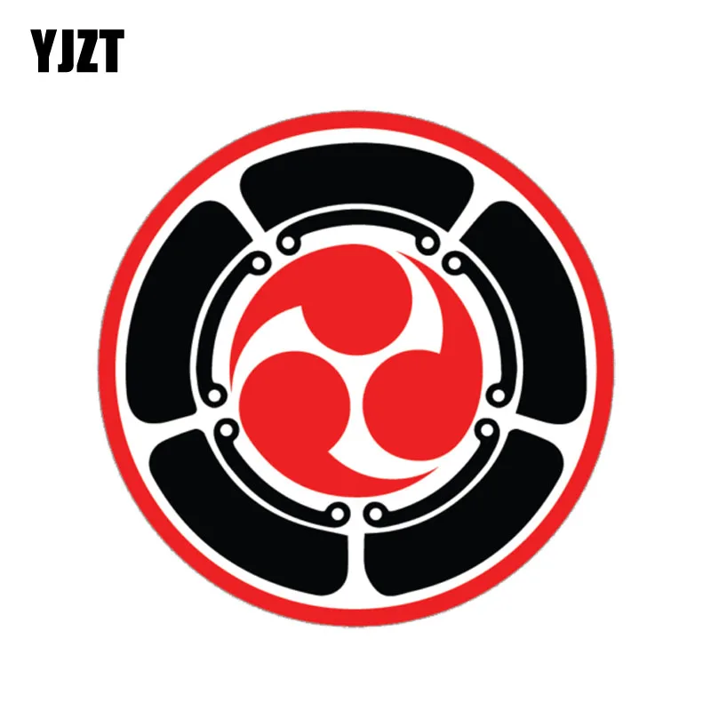 

YJZT 11CM*11CM Funny Mitsu Tomoe Japanese Triad Car Sticker Decal Reflective Helmet Accessories 6-1346