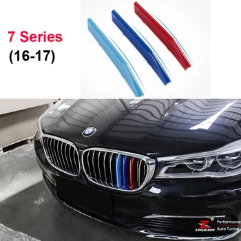 

For 2016-2017 BMW 7 series G11 G12 740i 750i 3D M Styling Front Grille Trim motorsport Strips grill Cover Stickers