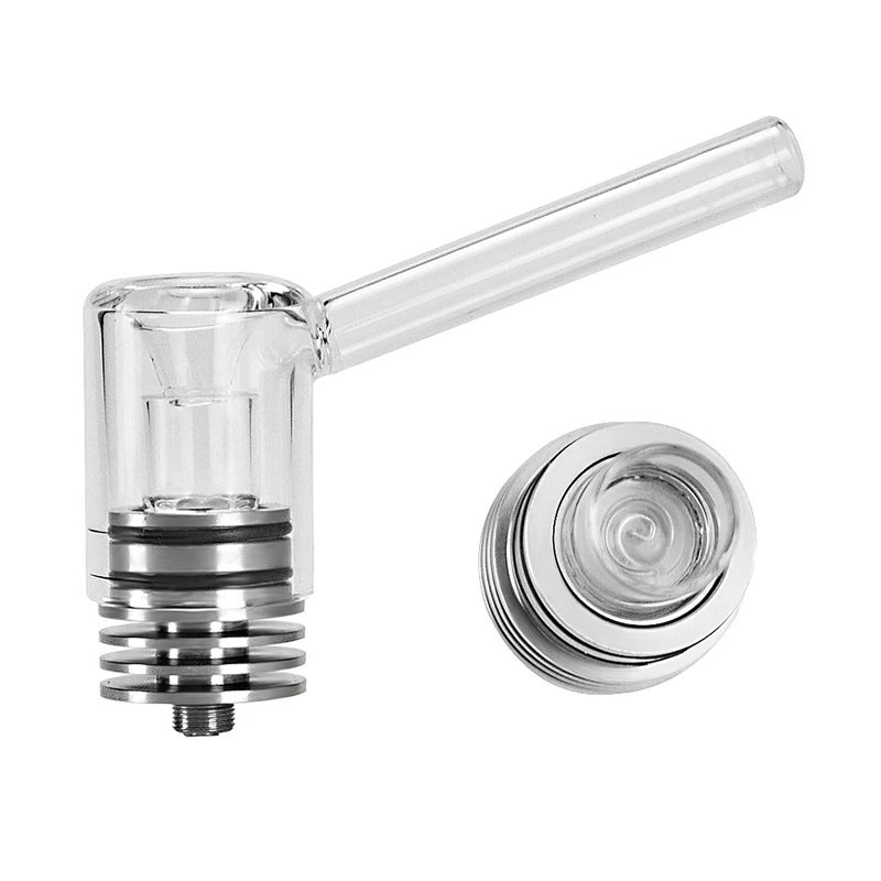 

New Fashion Glass wax oils atomizer with top air fiow heat sink bast user friendly design whirlpoof alike mouth piece atomizer
