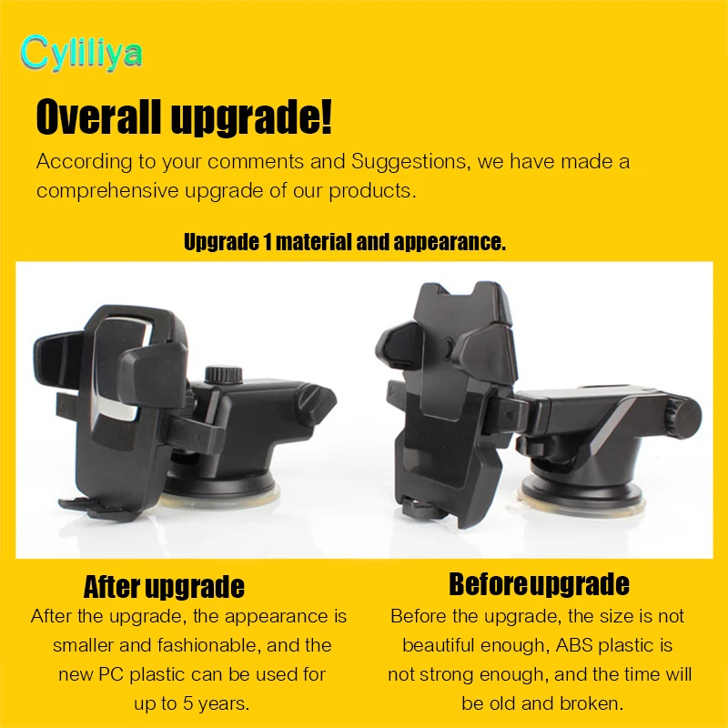 Flash Deal 50 Easy One Touch 3 Car Mount Universal Phone Holder 360 Degree Suction Cup Cradle Stand Holders for iPhone X Samsung S8 Note 8 17
