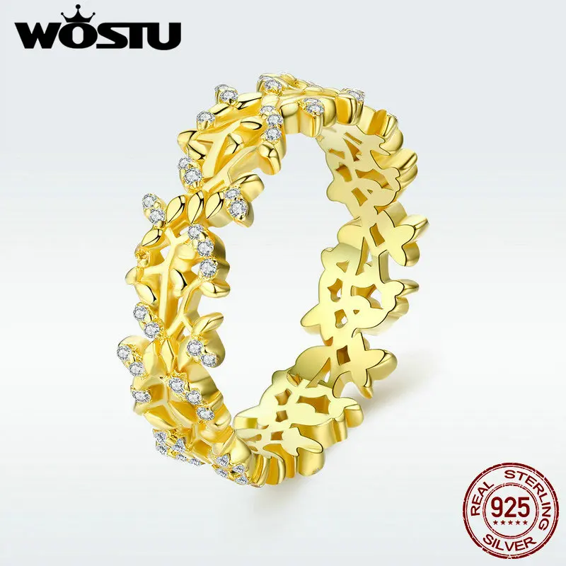 

WOSTU Royal 925 Sterling Silver Allure From Lace Finger Rings For Women Engagement Wedding Luxury Elegant Jewelry Gift DXR432