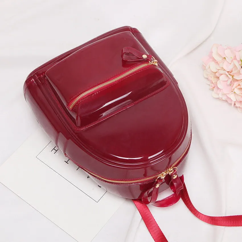 LIXUN verano dulce Color caramelo con cremallera mochilas nuevo de silicona de viaje bolsas de playa bolso de mano Mochila mujer bolsos de hombro