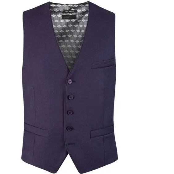 2017 Purple Mens Waistcoats 5 Buttons Slim Fit Wedding Prom Dinner Suit Vests For Men Best Man