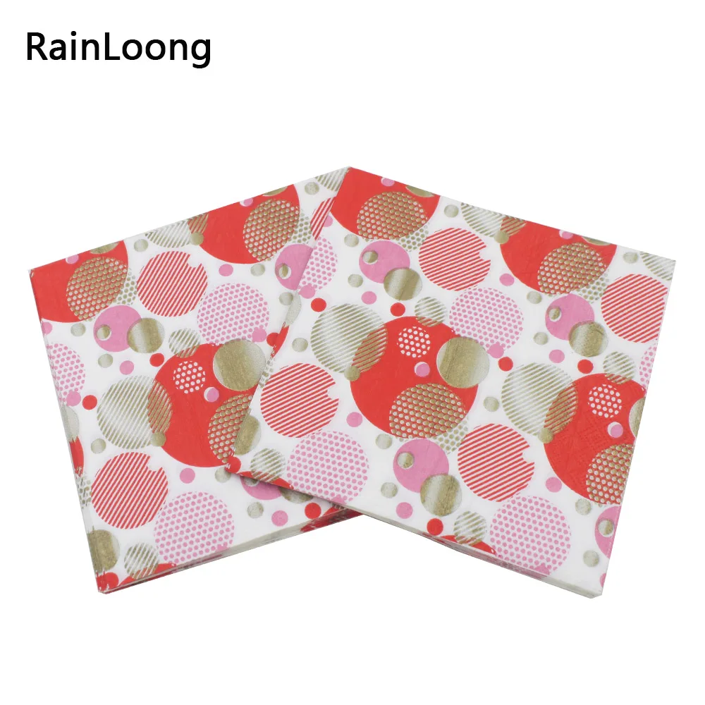 

[RainLoong] Ball Paper Napkins Festive & Party Supplier Tissue Napkins Decoupage Decorations Guardanapo 33cm*33cm 1pack/lot
